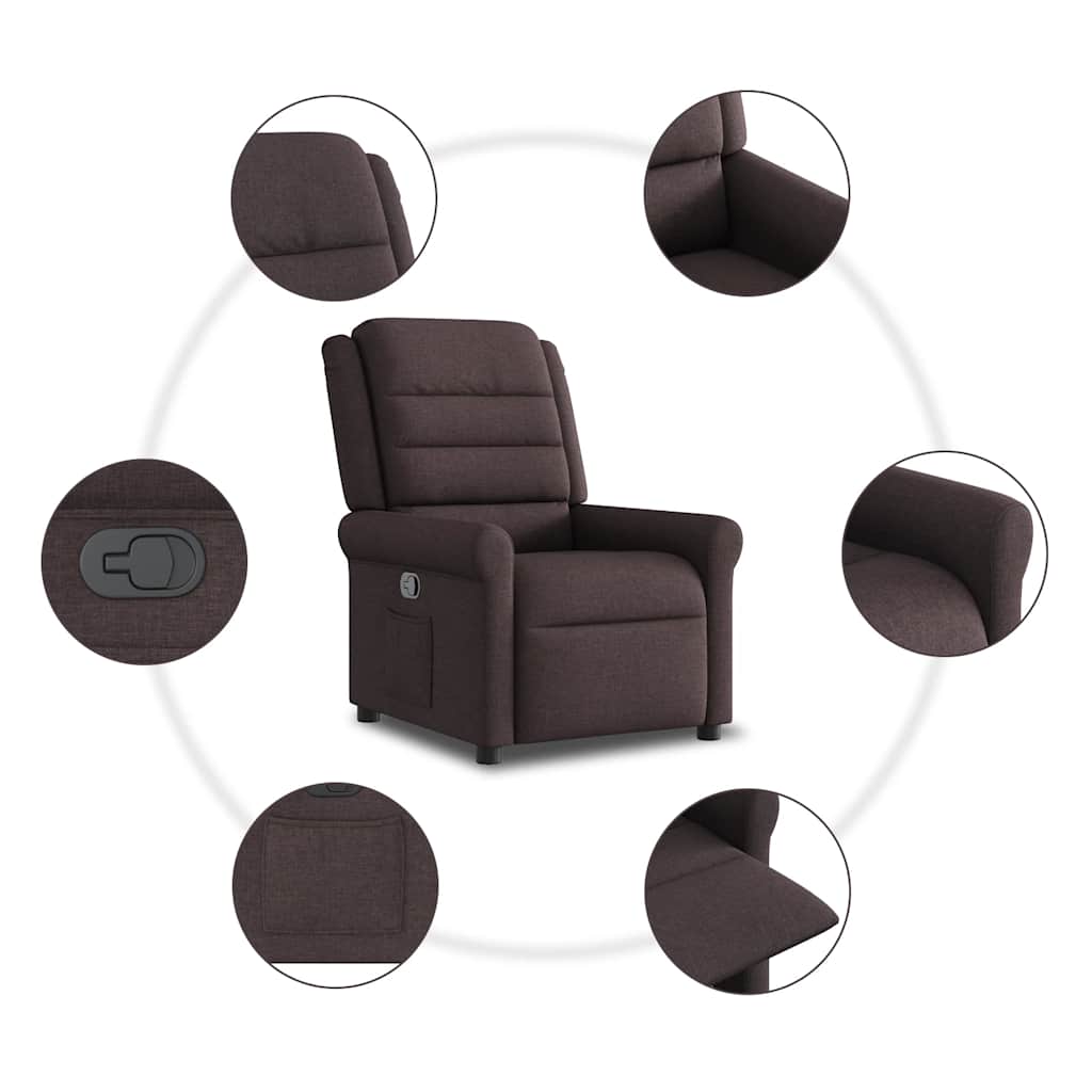 Fauteuil inclinable Marron foncé Tissu - XIOS