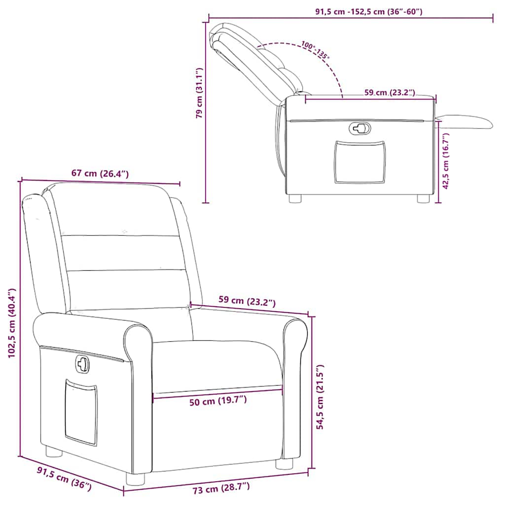 Fauteuil inclinable Vert foncé Tissu - XIOS