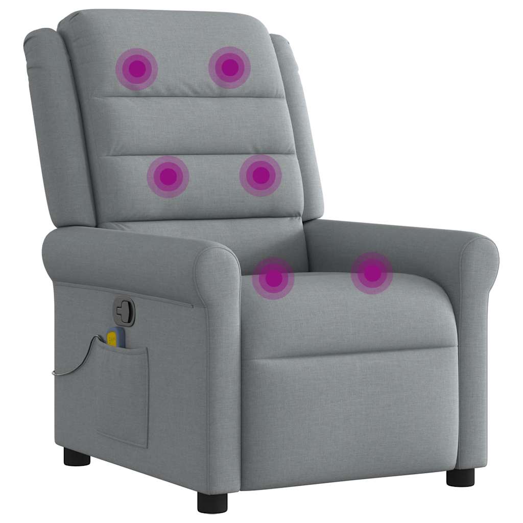Fauteuil de massage inclinable Gris clair Tissu - XIOS