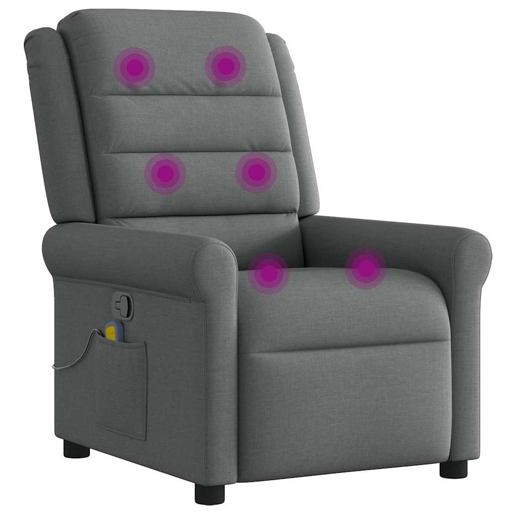 Fauteuil de massage inclinable Gris foncé Tissu - XIOS