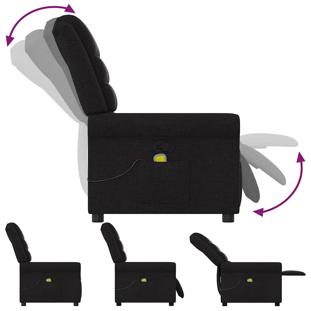 Fauteuil de massage inclinable Noir Tissu - XIOS