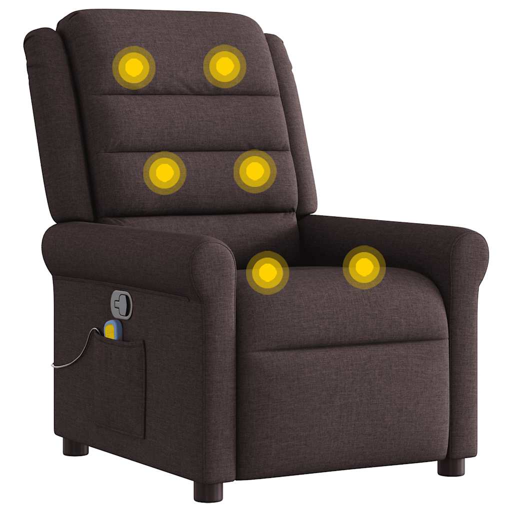 Fauteuil de massage inclinable Marron foncé Tissu - XIOS
