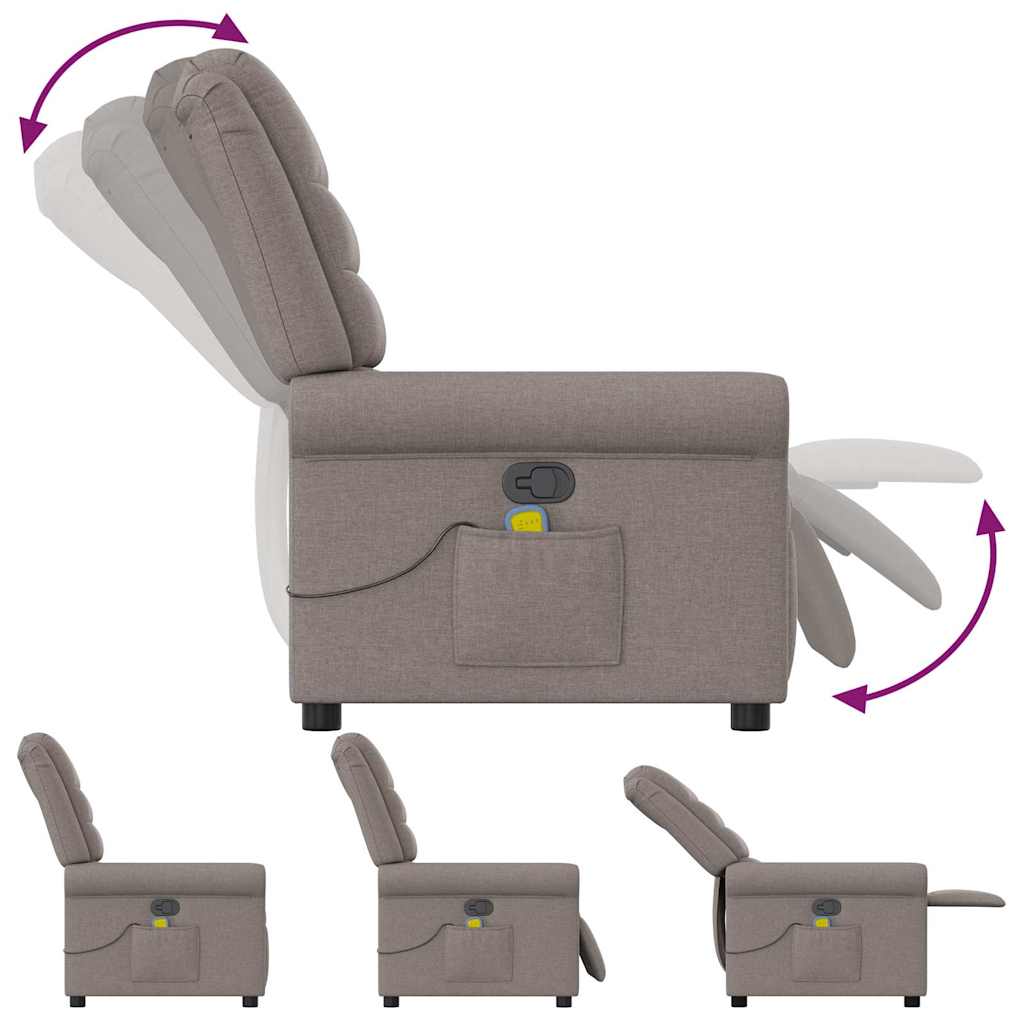 Fauteuil de massage inclinable Taupe Tissu - XIOS