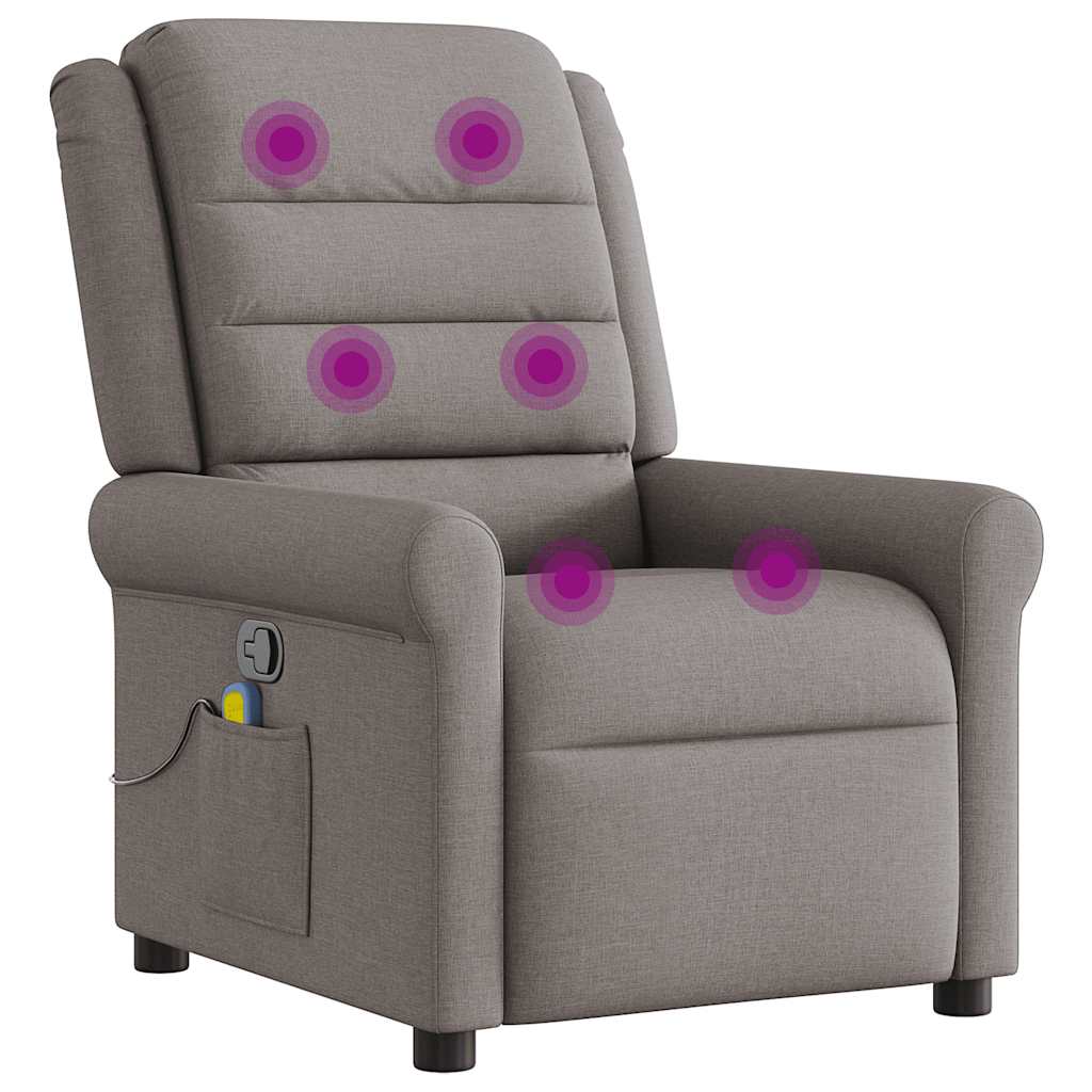 Fauteuil de massage inclinable Taupe Tissu - XIOS
