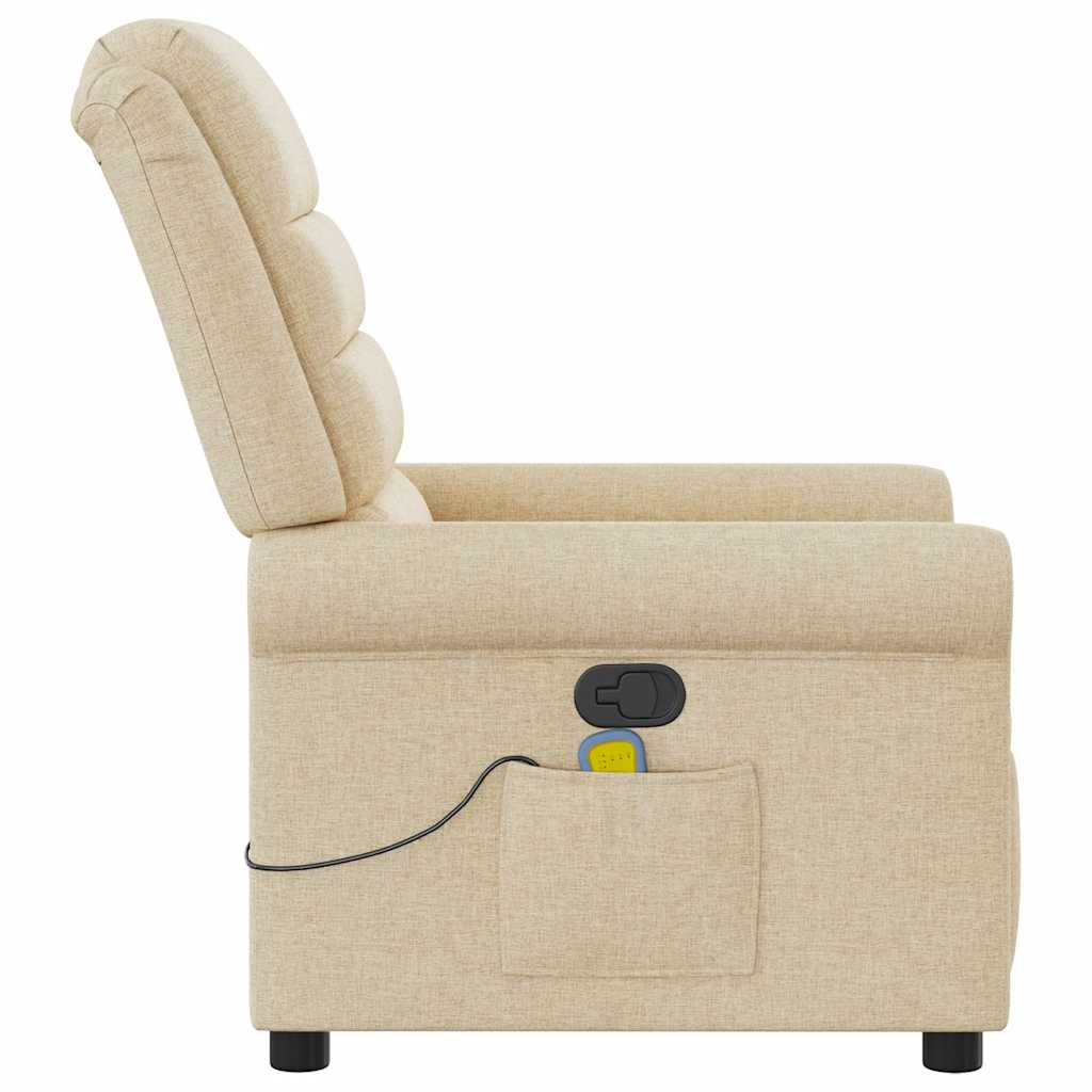 Fauteuil de massage inclinable Crème Tissu - XIOS