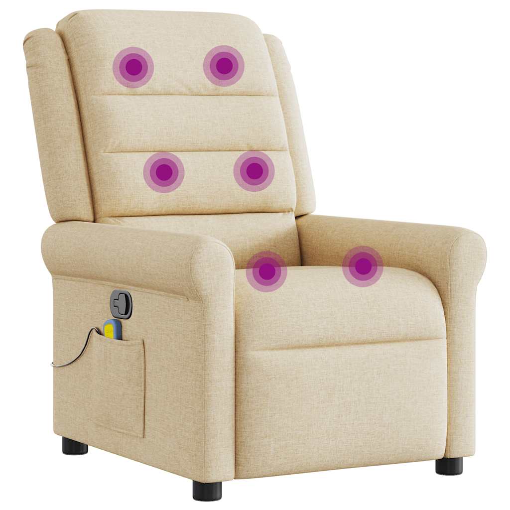 Fauteuil de massage inclinable Crème Tissu - XIOS