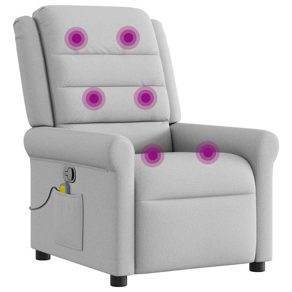 Fauteuil de massage inclinable gris nuage tissu - XIOS
