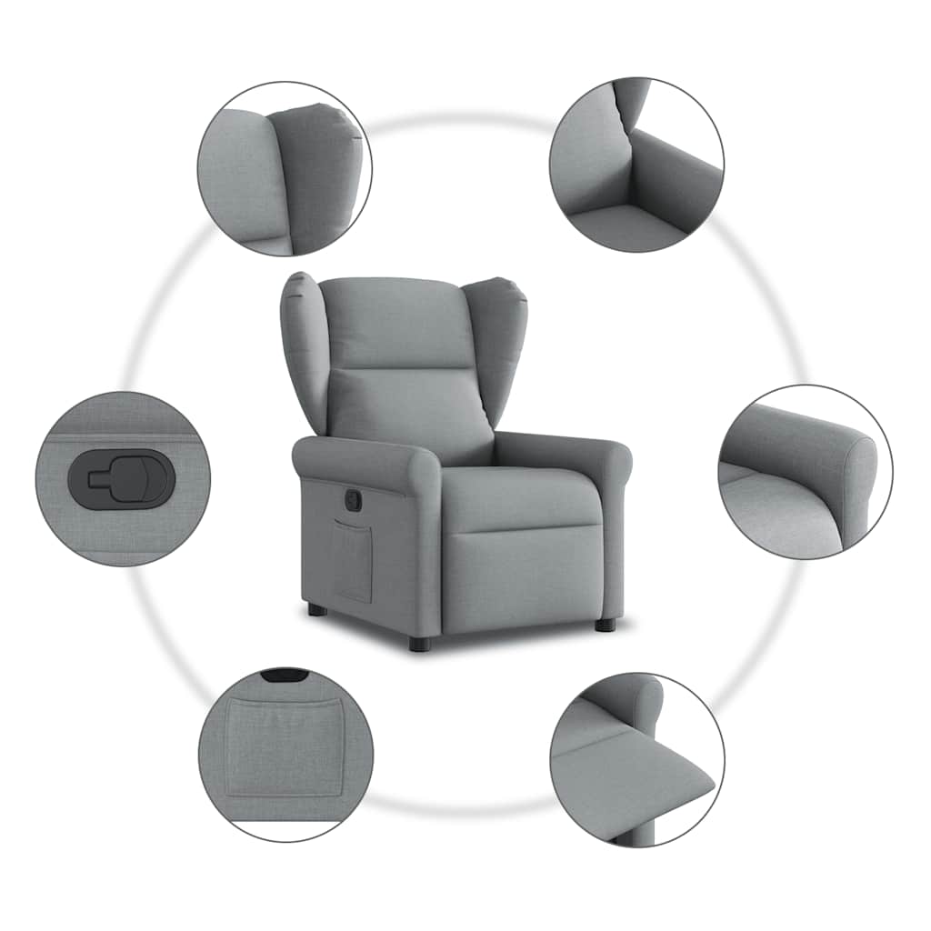 Fauteuil inclinable Gris clair Tissu - XIOS