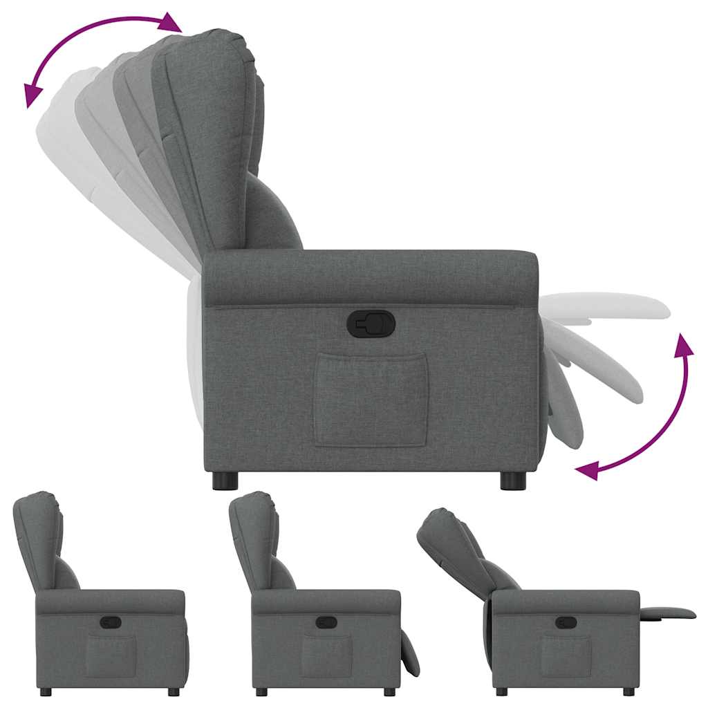 Fauteuil inclinable Gris foncé Tissu - XIOS
