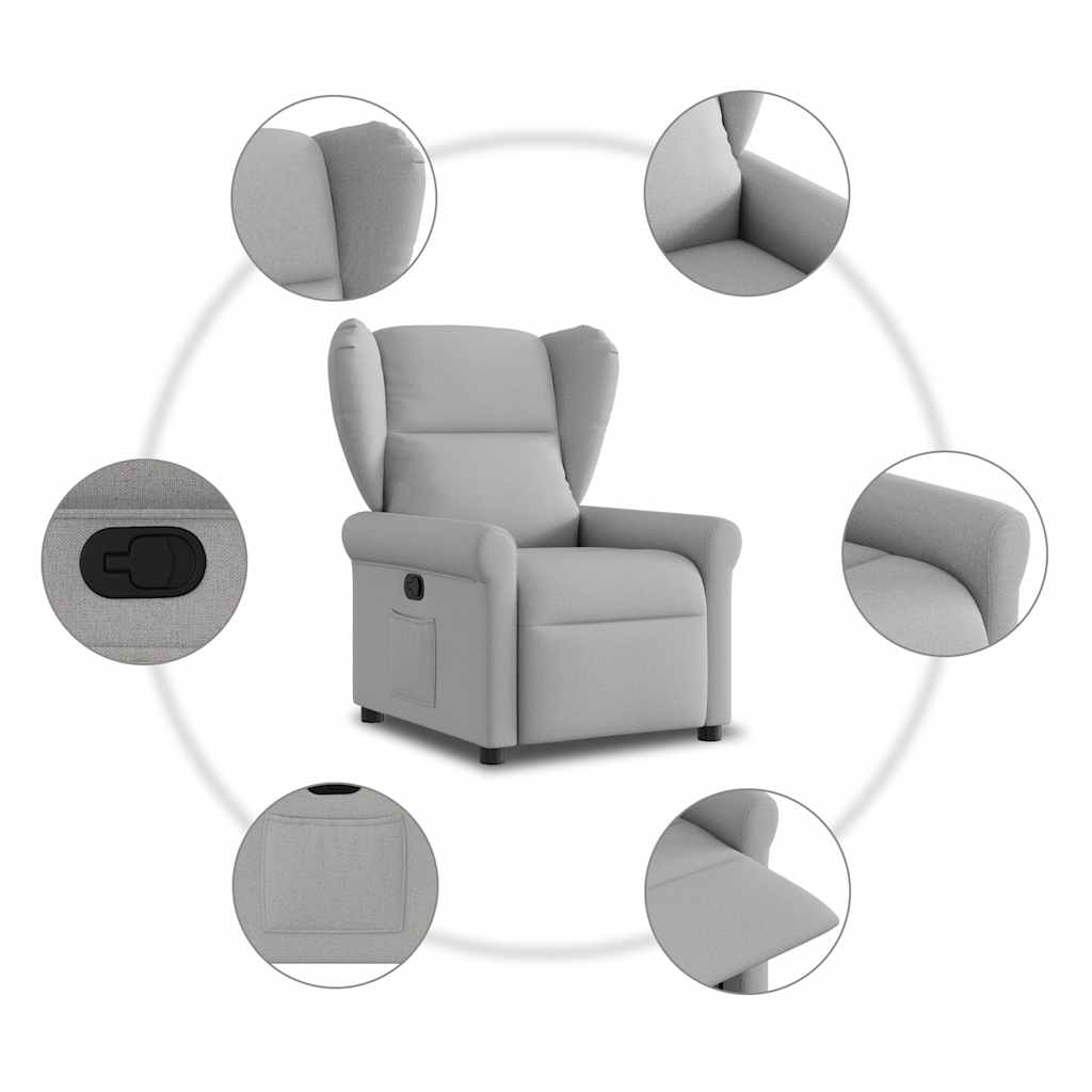 Fauteuil inclinable gris nuage tissu - XIOS
