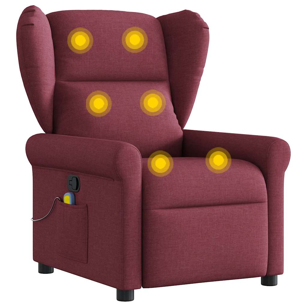 Fauteuil de massage inclinable Rouge bordeaux Tissu - XIOS