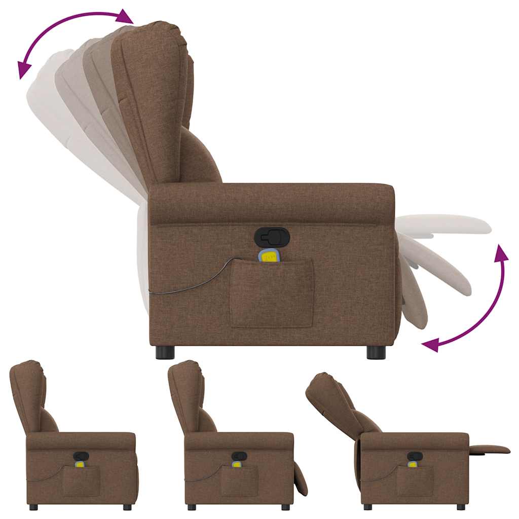 Fauteuil de massage inclinable Marron Tissu