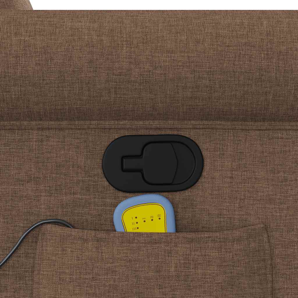 Fauteuil de massage inclinable Marron Tissu