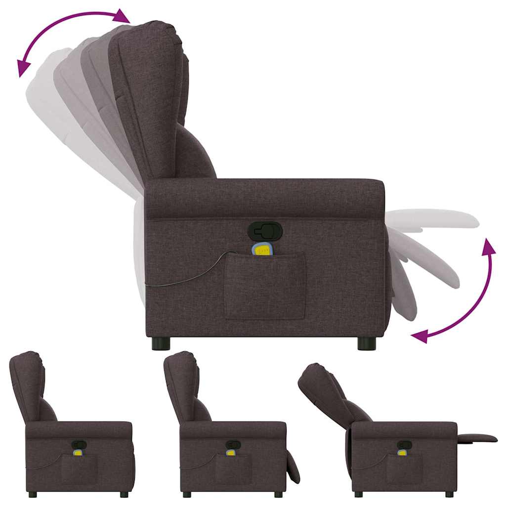 Fauteuil de massage inclinable Marron foncé Tissu - XIOS
