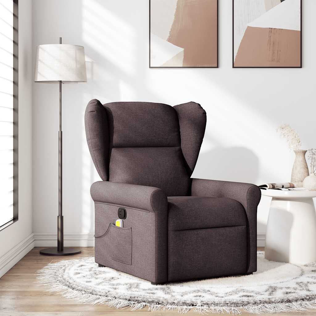 Fauteuil de massage inclinable Marron foncé Tissu - XIOS
