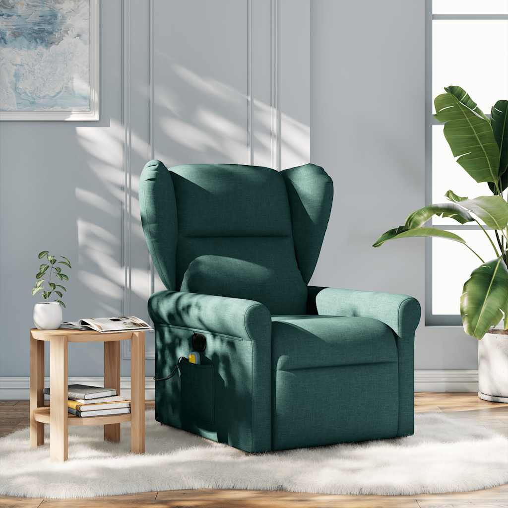 Fauteuil de massage inclinable Vert foncé Tissu - XIOS