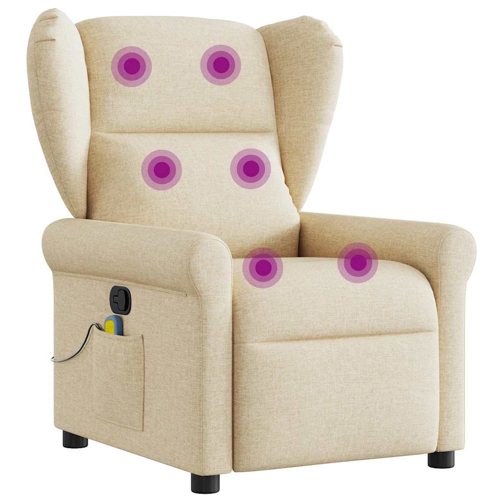 Fauteuil de massage inclinable Crème Tissu - XIOS