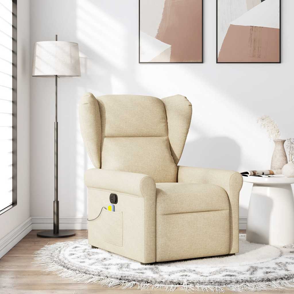 Fauteuil de massage inclinable Crème Tissu - XIOS
