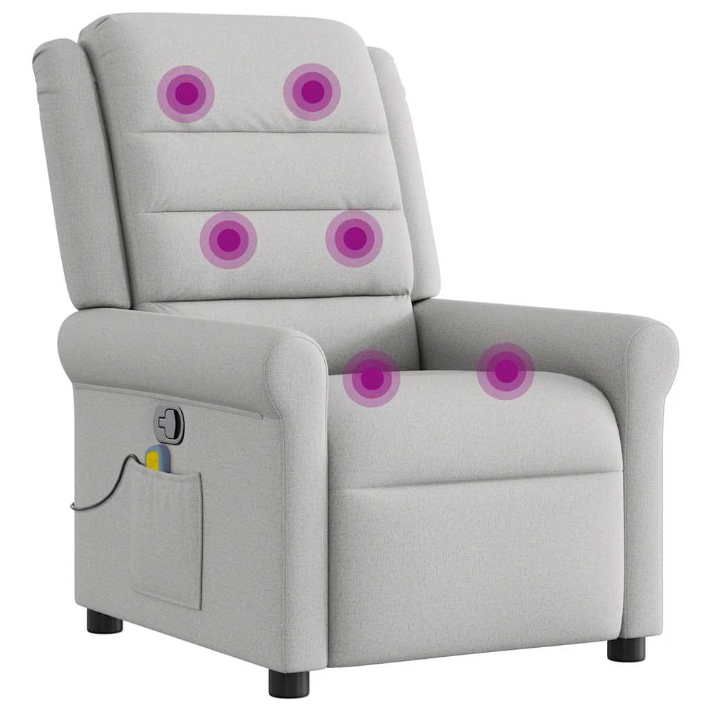 Fauteuil de massage inclinable gris nuage tissu - XIOS
