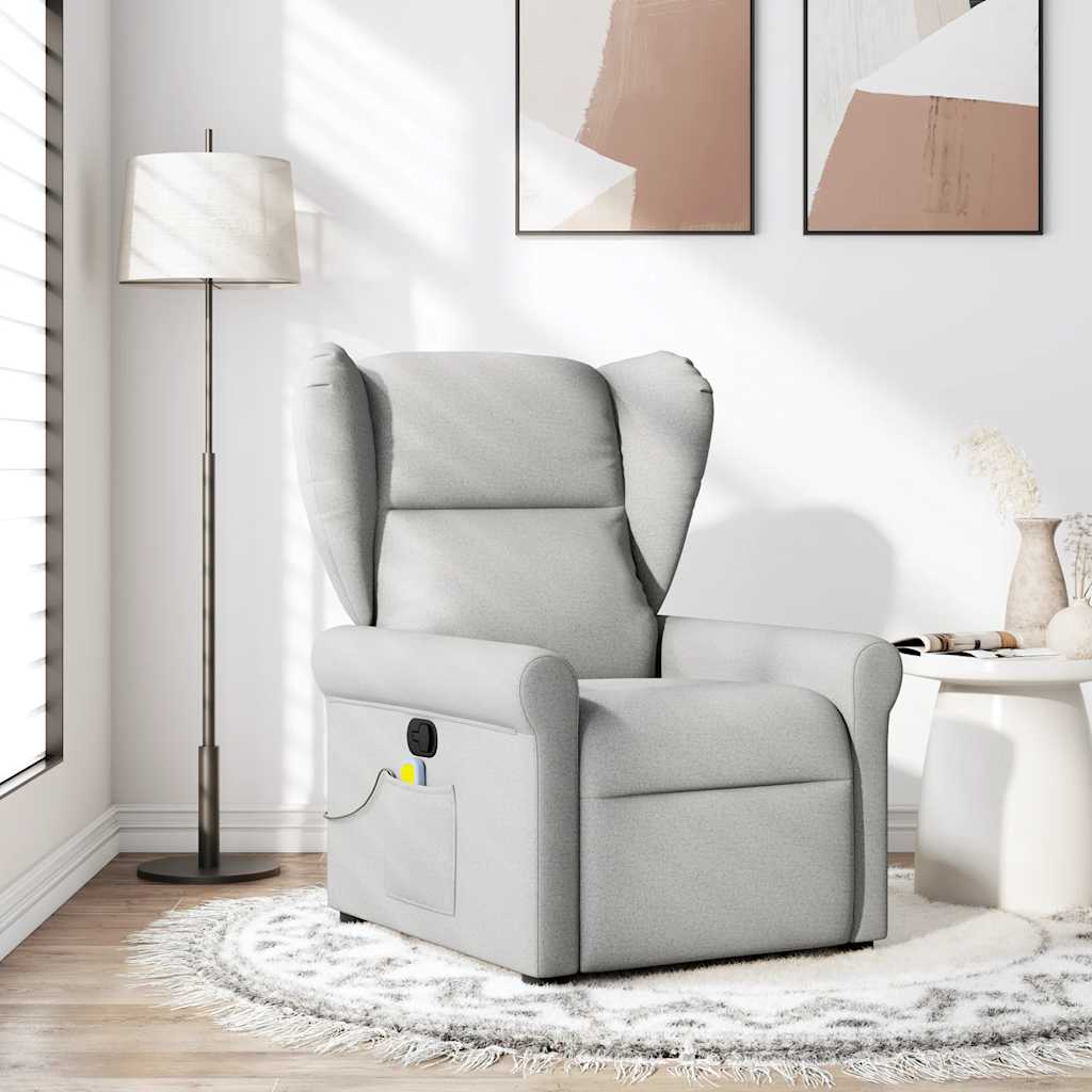 Fauteuil de massage inclinable gris nuage tissu - XIOS