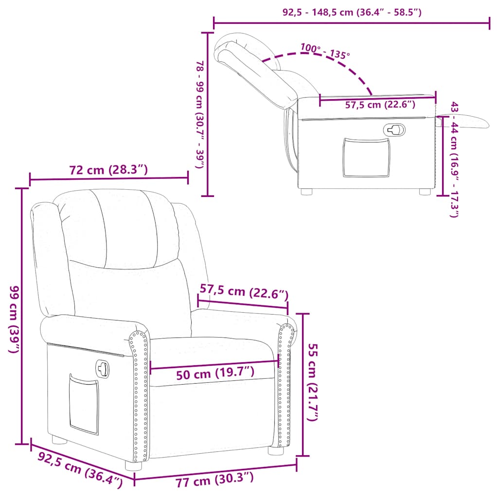 Fauteuil inclinable Noir brillant Similicuir - XIOS