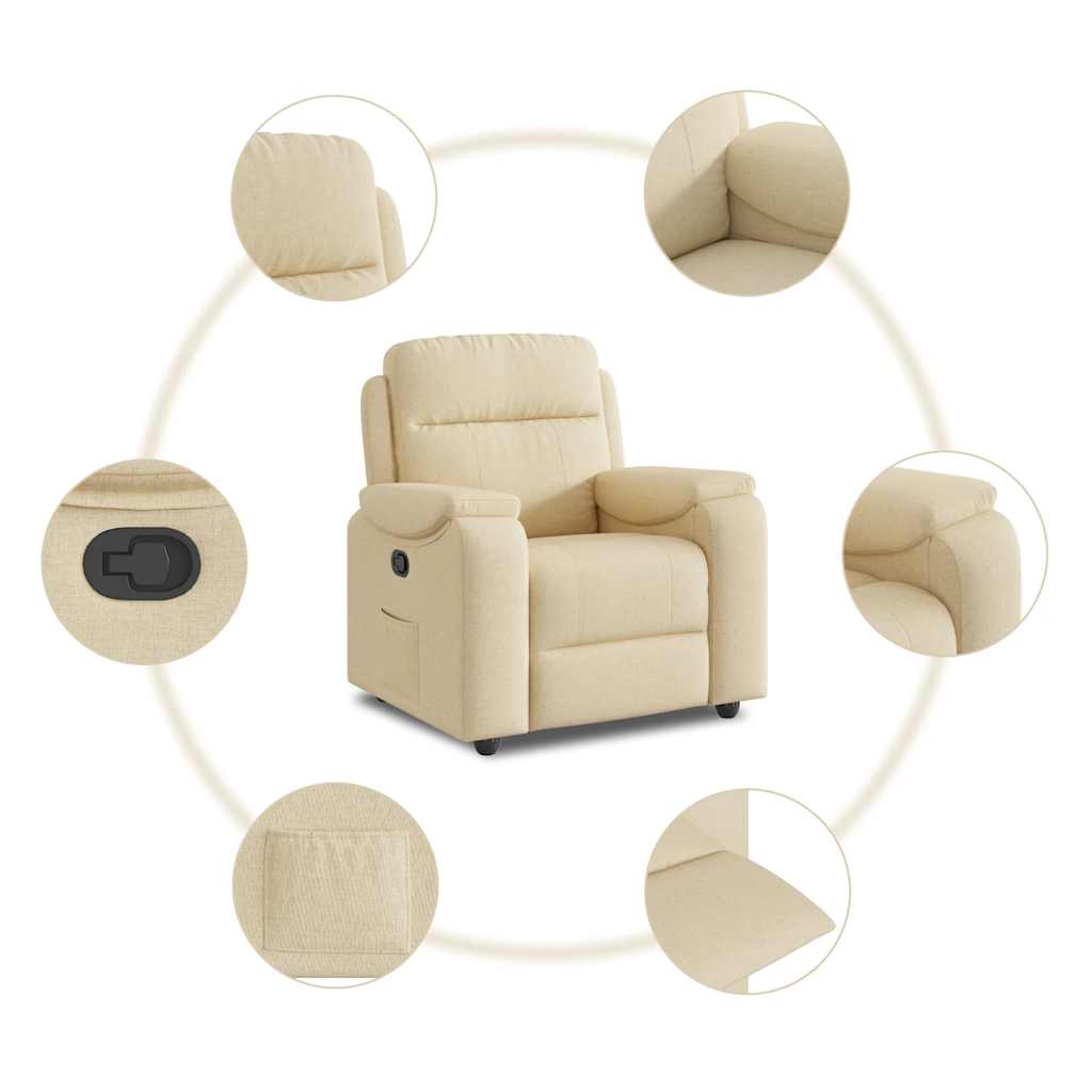 Fauteuil inclinable Crème Tissu - XIOS