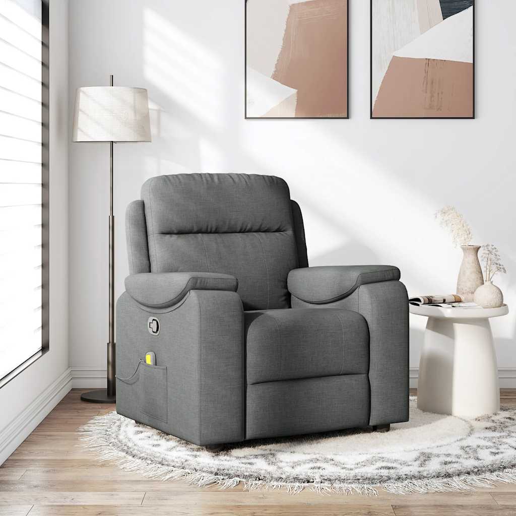 Fauteuil de massage inclinable Gris foncé Tissu - XIOS