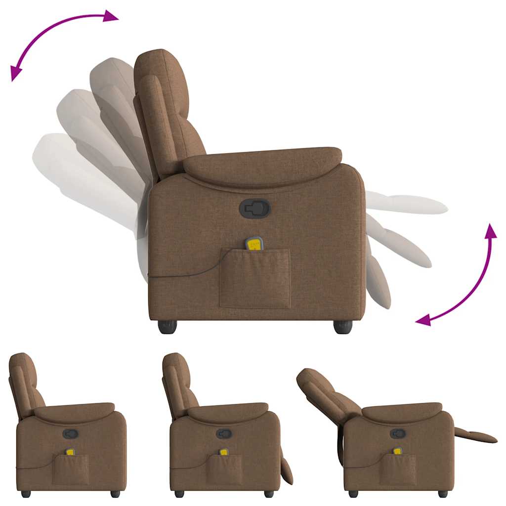 Fauteuil de massage inclinable Marron Tissu - XIOS