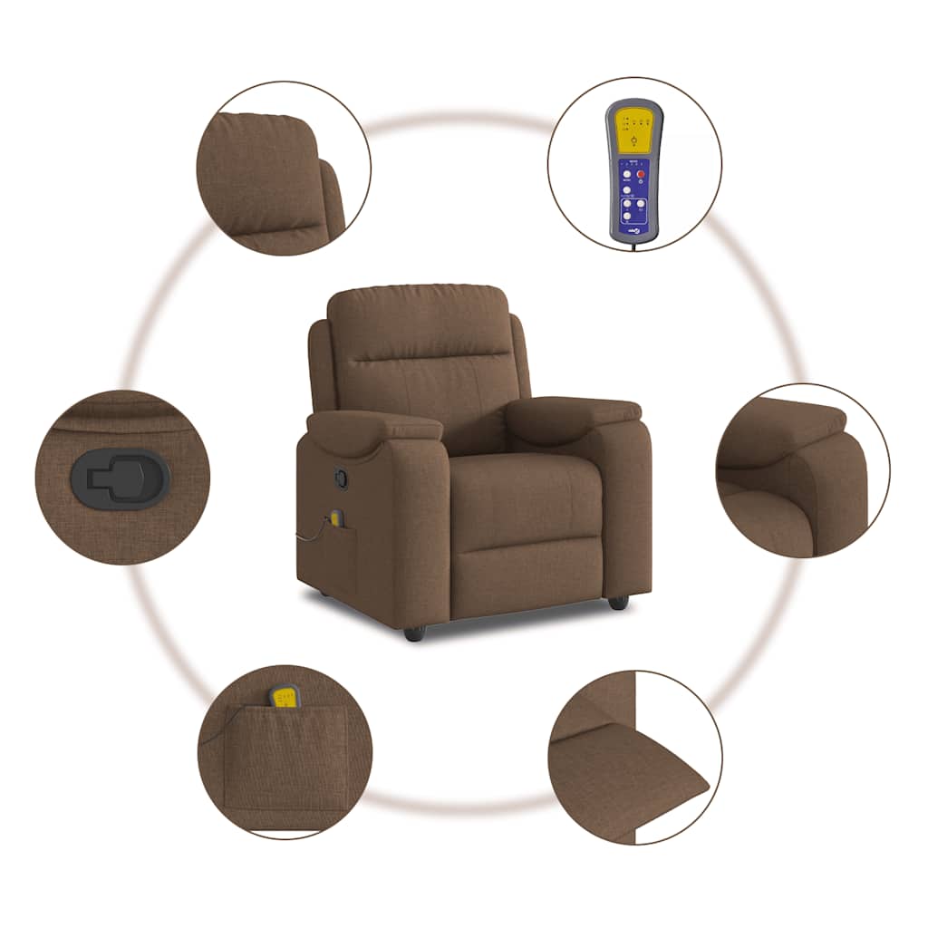 Fauteuil de massage inclinable Marron Tissu - XIOS