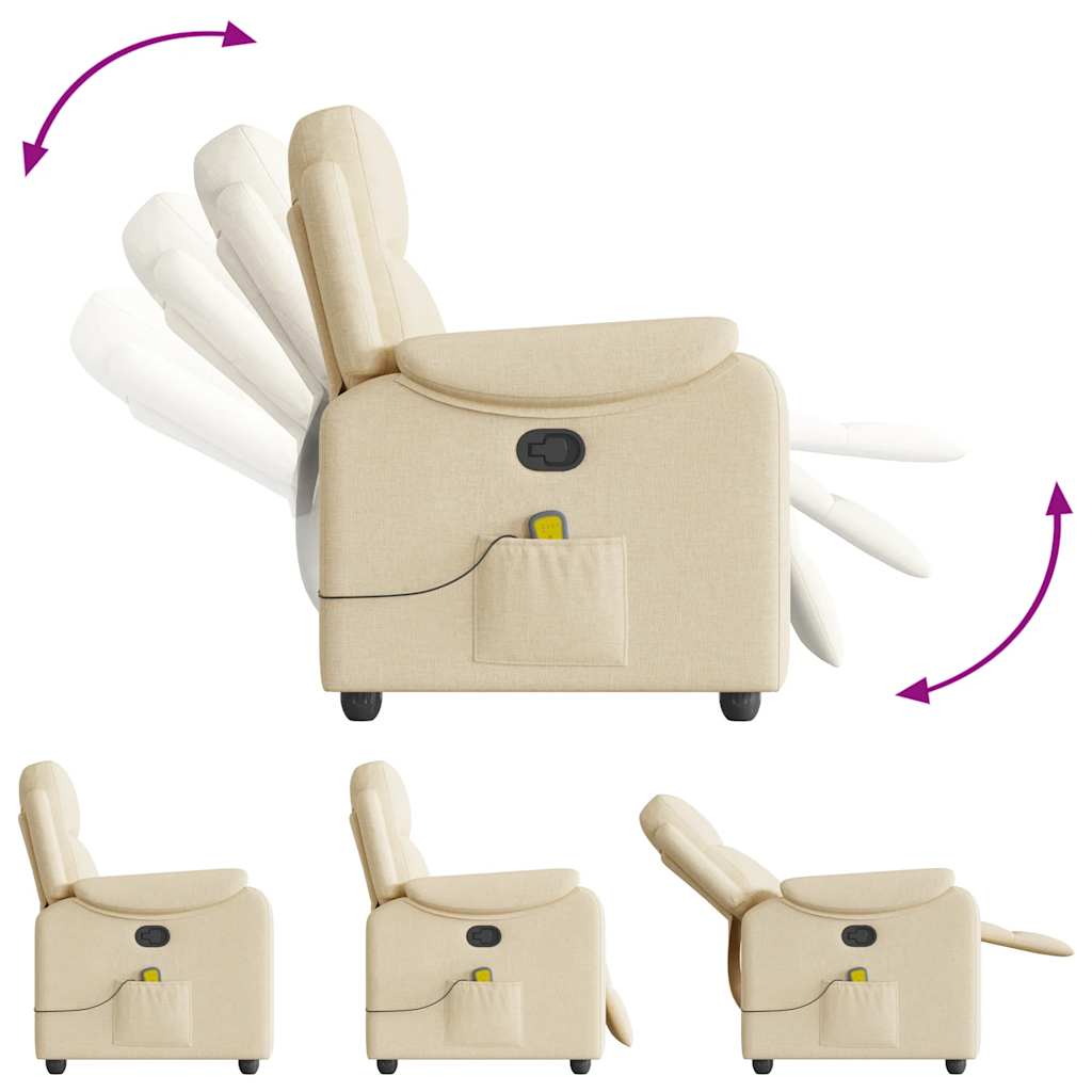 Fauteuil de massage inclinable Crème Tissu - XIOS