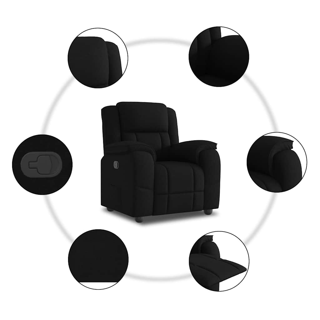 Fauteuil inclinable Noir Tissu