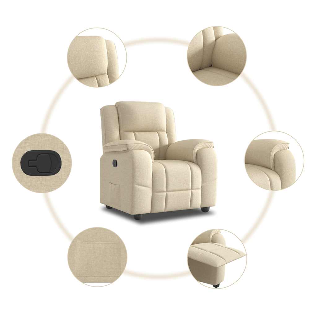 Fauteuil inclinable Crème Tissu - XIOS