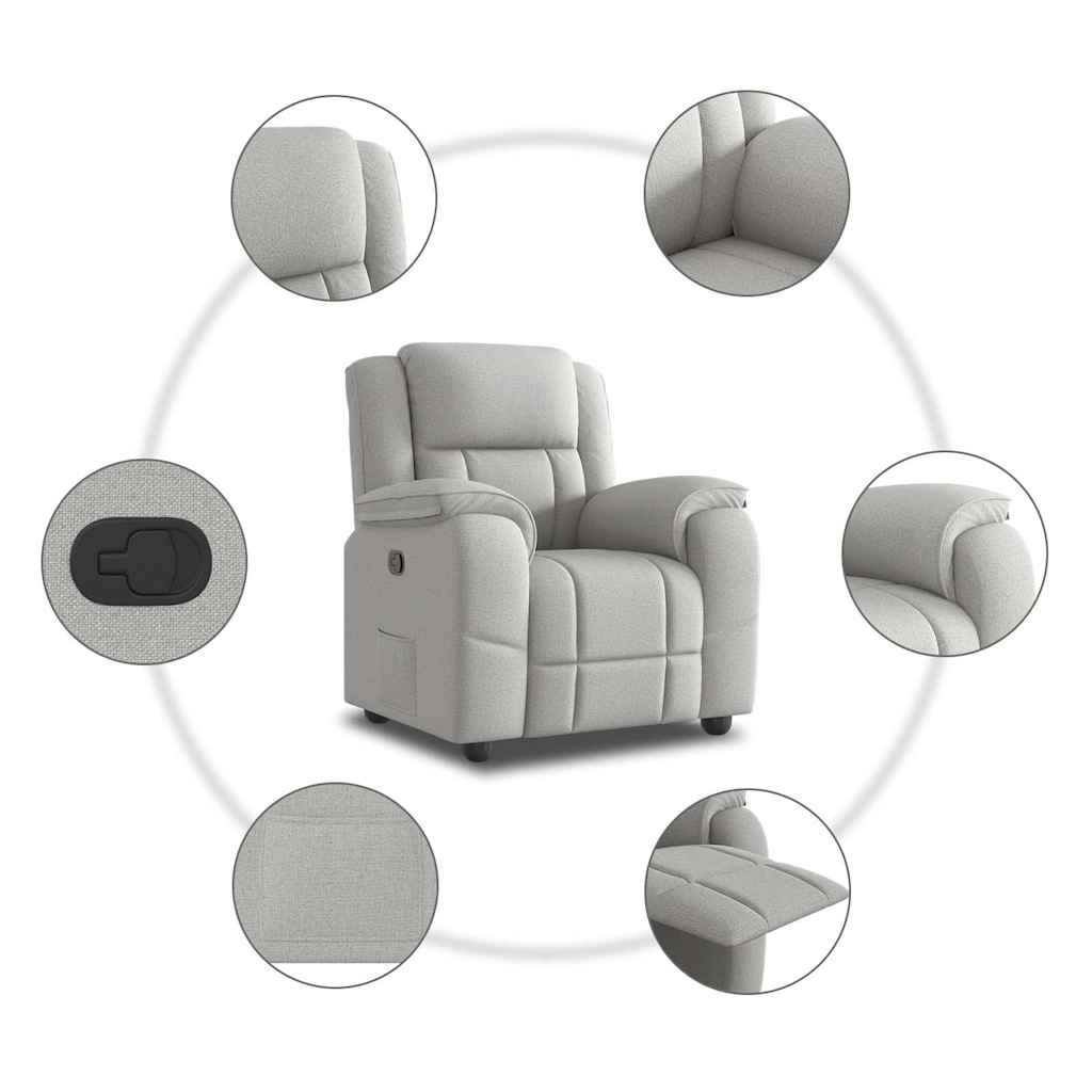 Fauteuil inclinable gris nuage tissu - XIOS