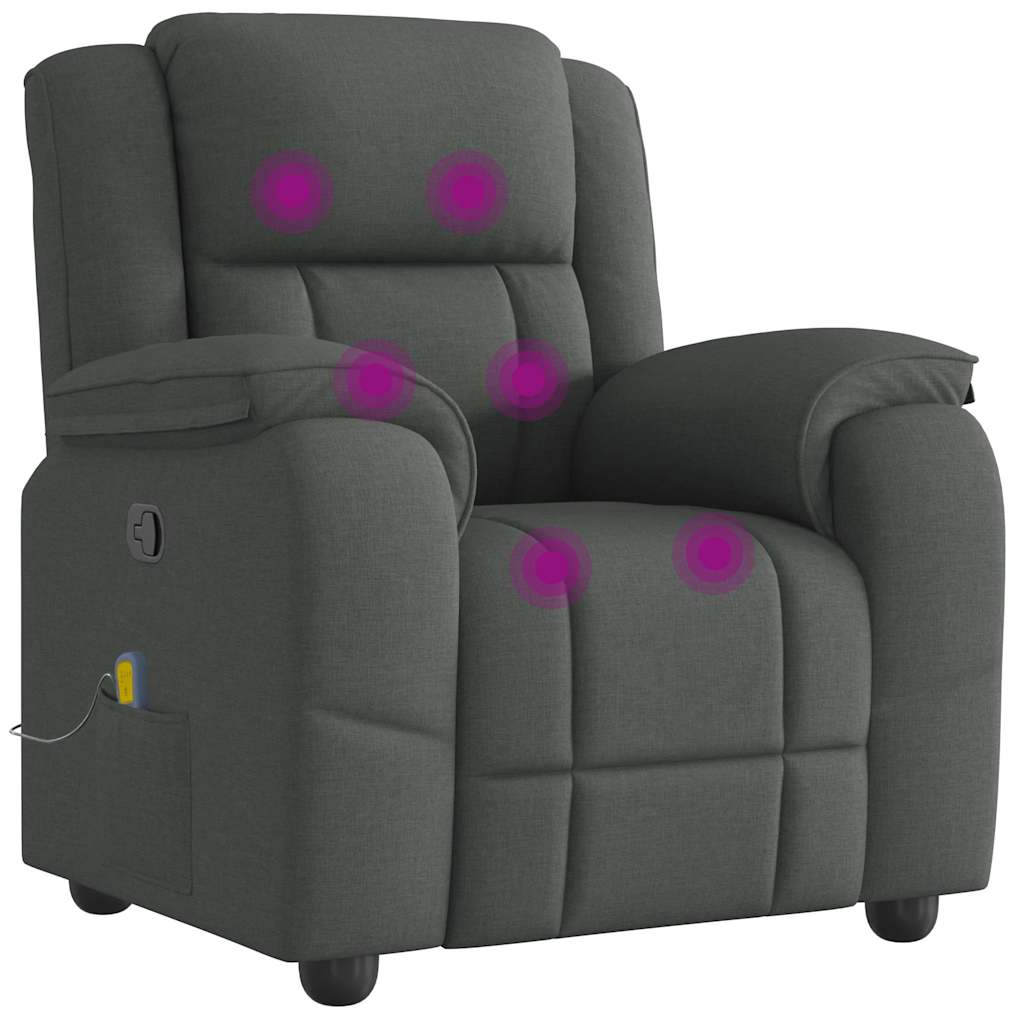 Fauteuil de massage inclinable Gris foncé Tissu - XIOS