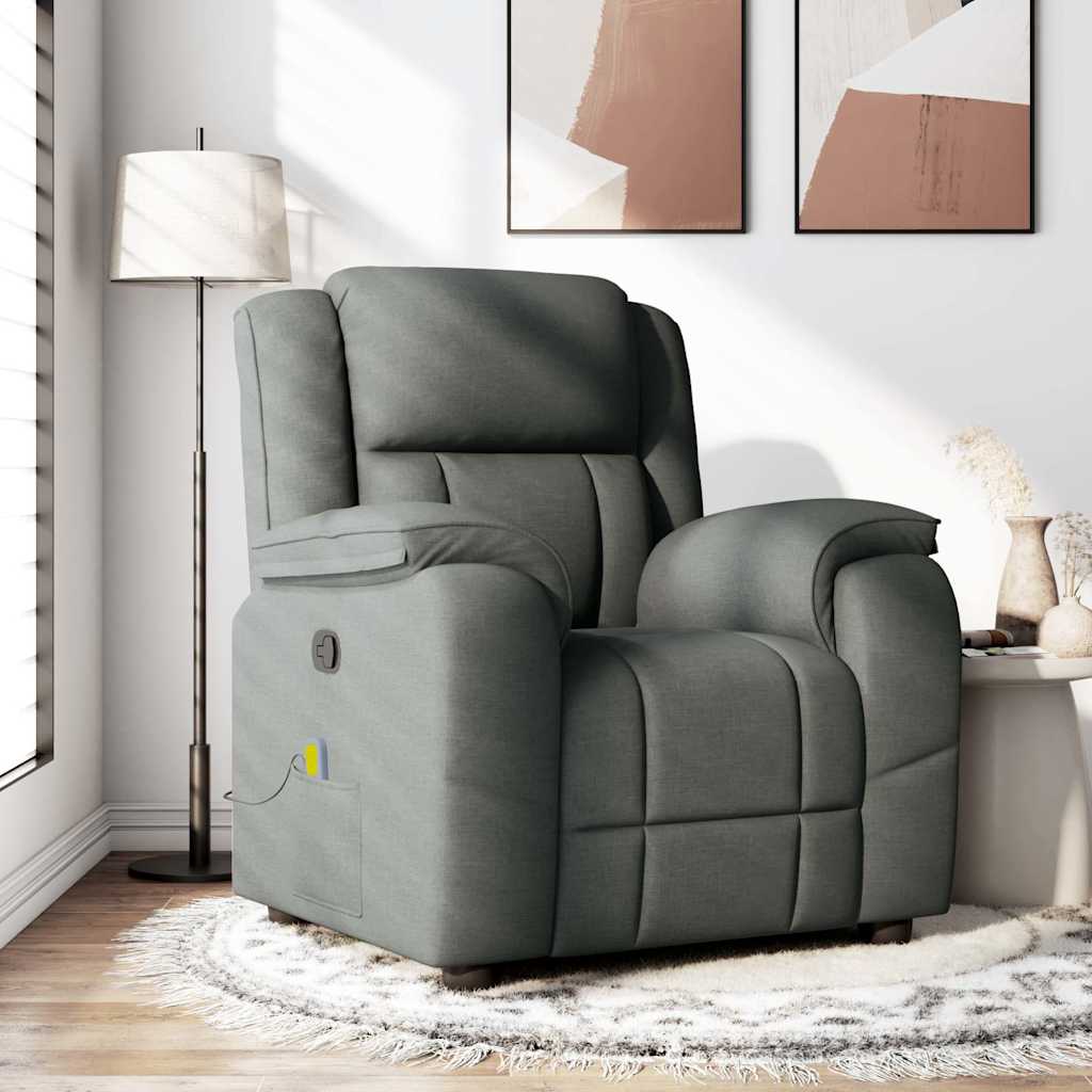 Fauteuil de massage inclinable Gris foncé Tissu - XIOS