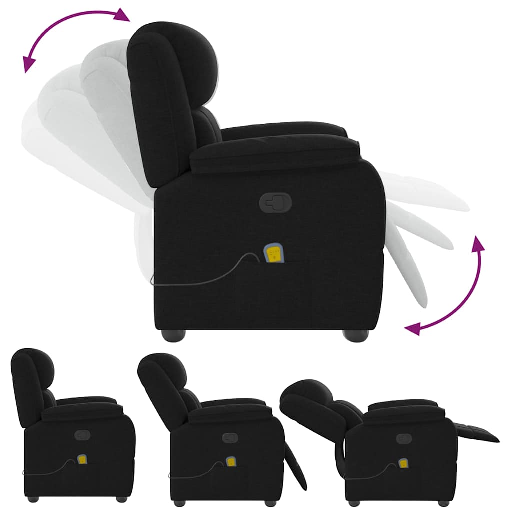Fauteuil de massage inclinable Noir Tissu - XIOS