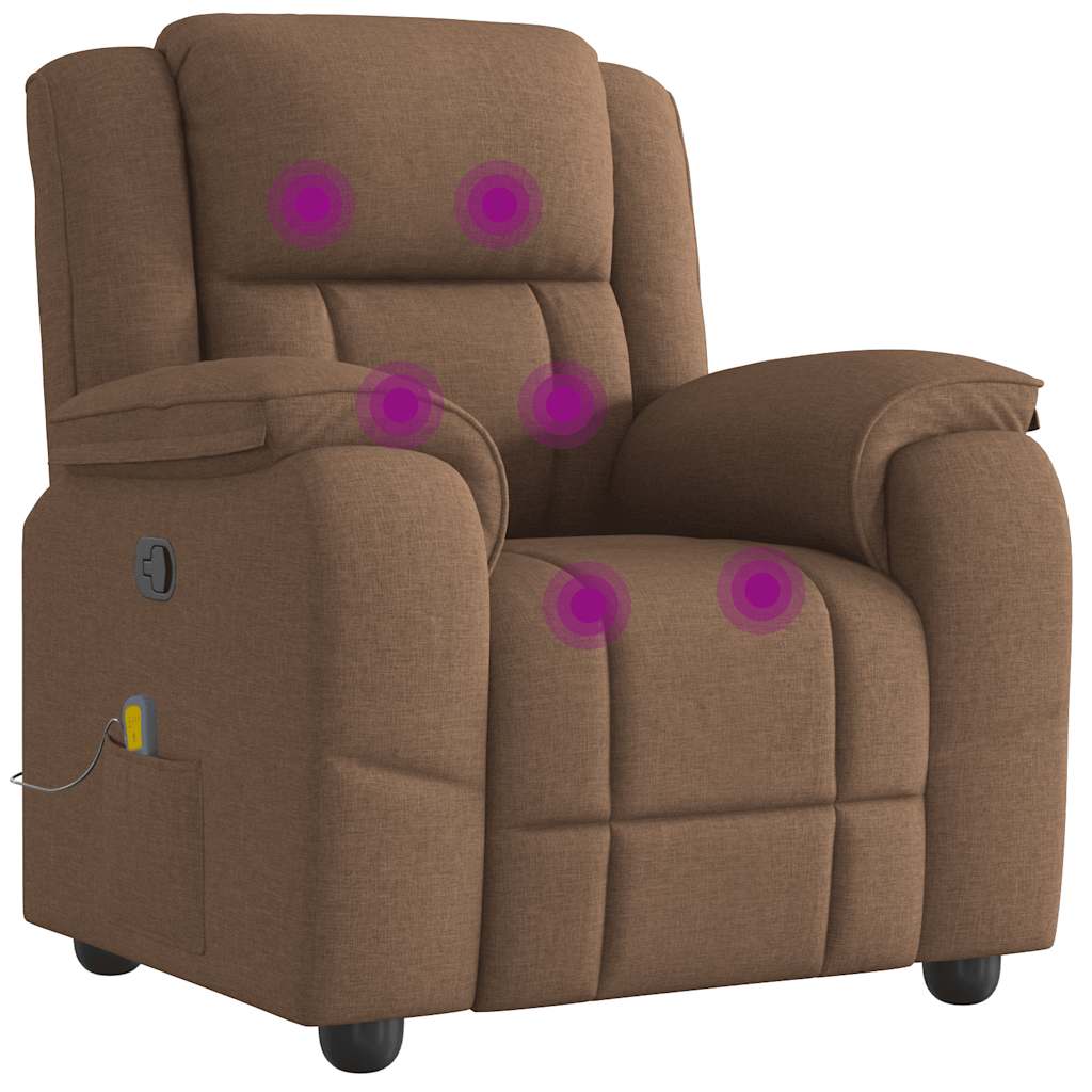 Fauteuil de massage inclinable Marron Tissu - XIOS