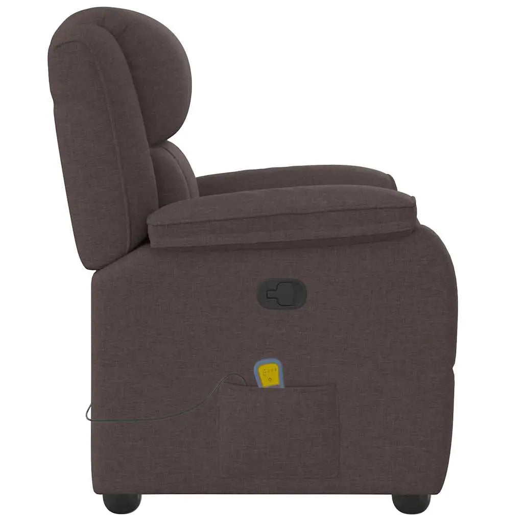 Fauteuil de massage inclinable Marron foncé Tissu - XIOS