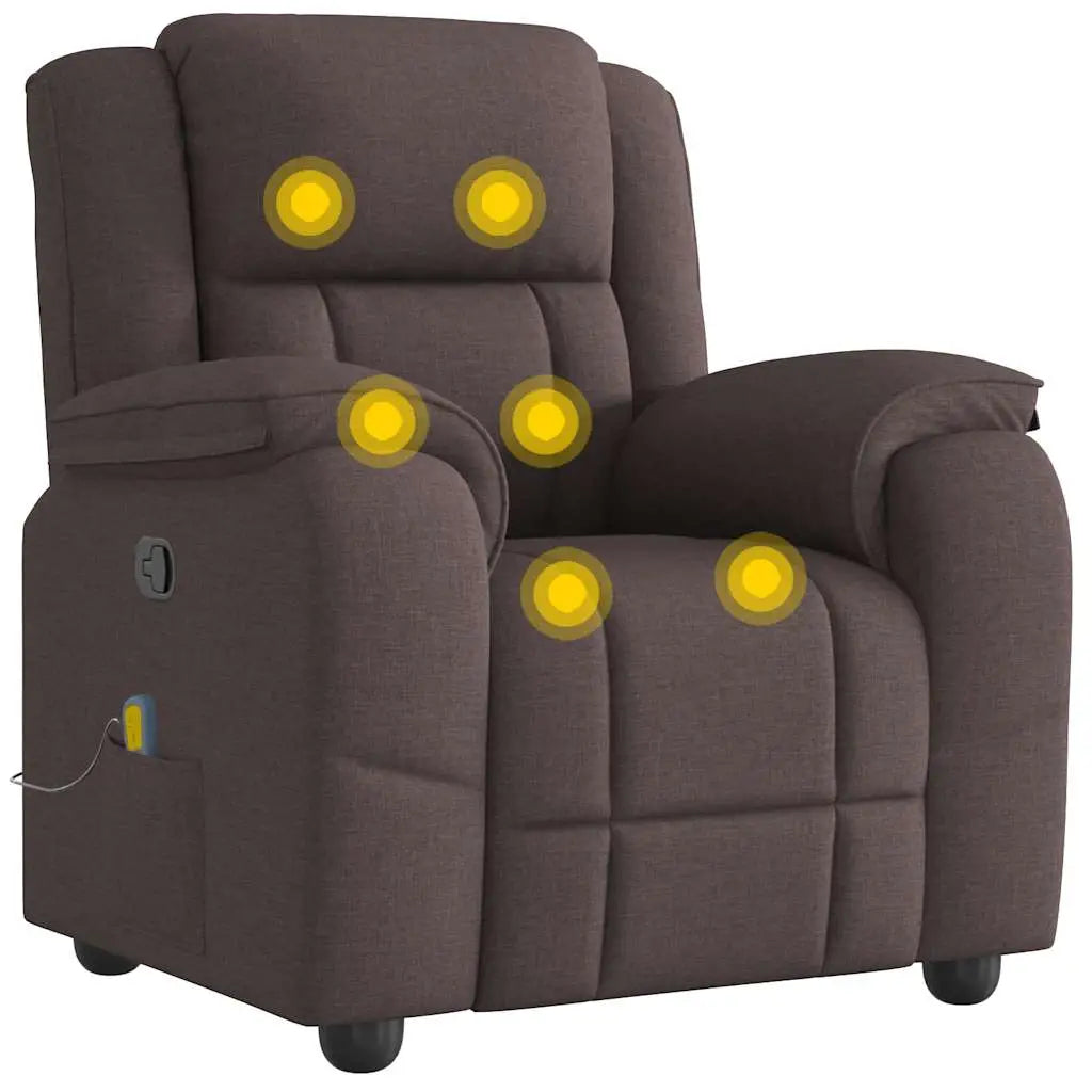 Fauteuil de massage inclinable Marron foncé Tissu - XIOS