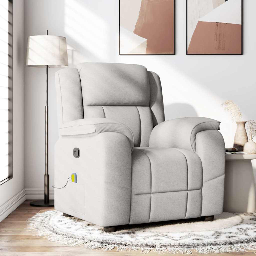 Fauteuil de massage inclinable gris nuage tissu - XIOS