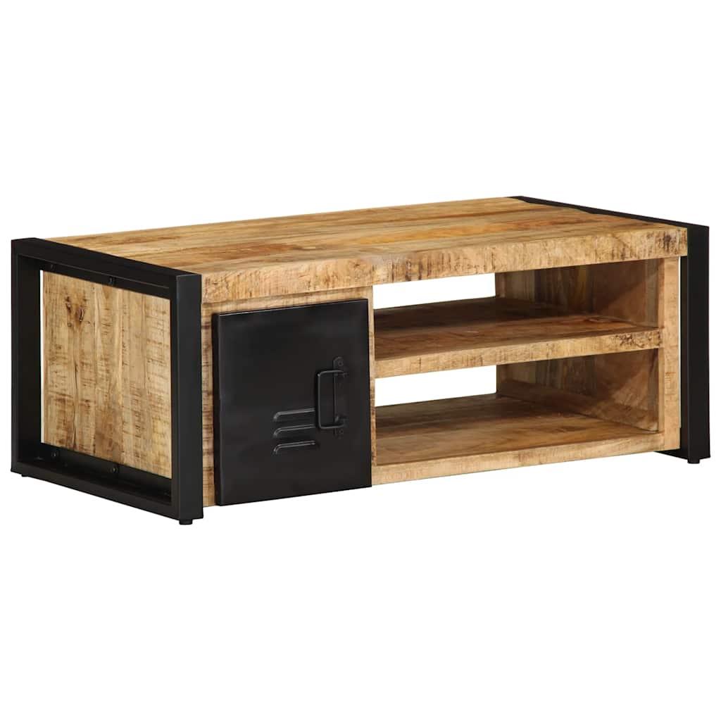 Table basse 90x50x36 cm bois de manguier massif brut - XIOS