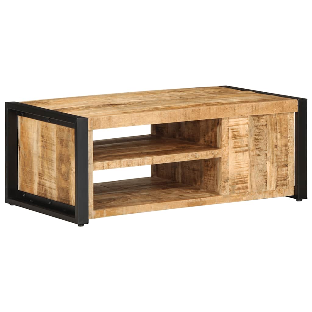 Table basse 90x50x36 cm bois de manguier massif brut - XIOS
