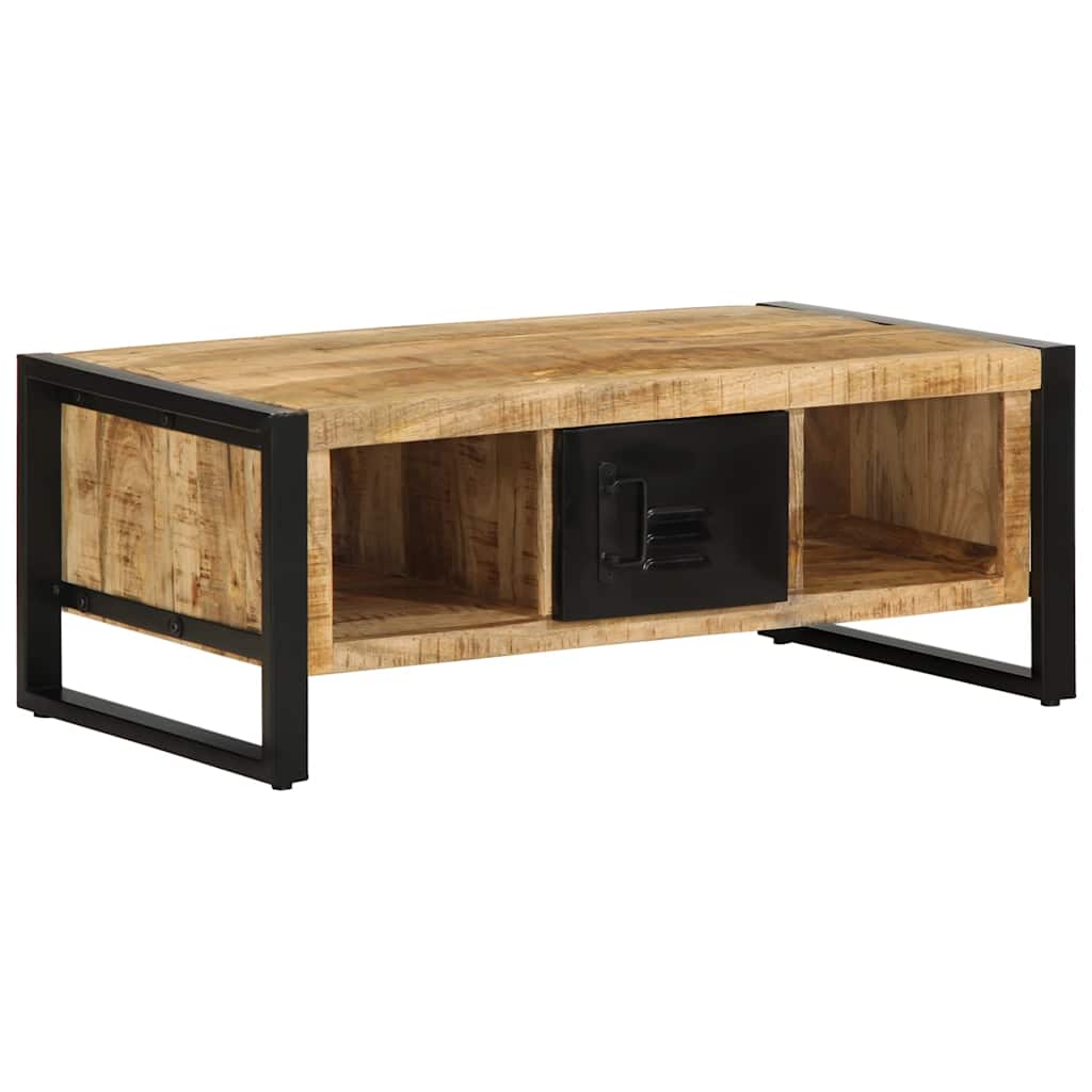 Table basse 90x50x36 cm bois de manguier massif brut - XIOS