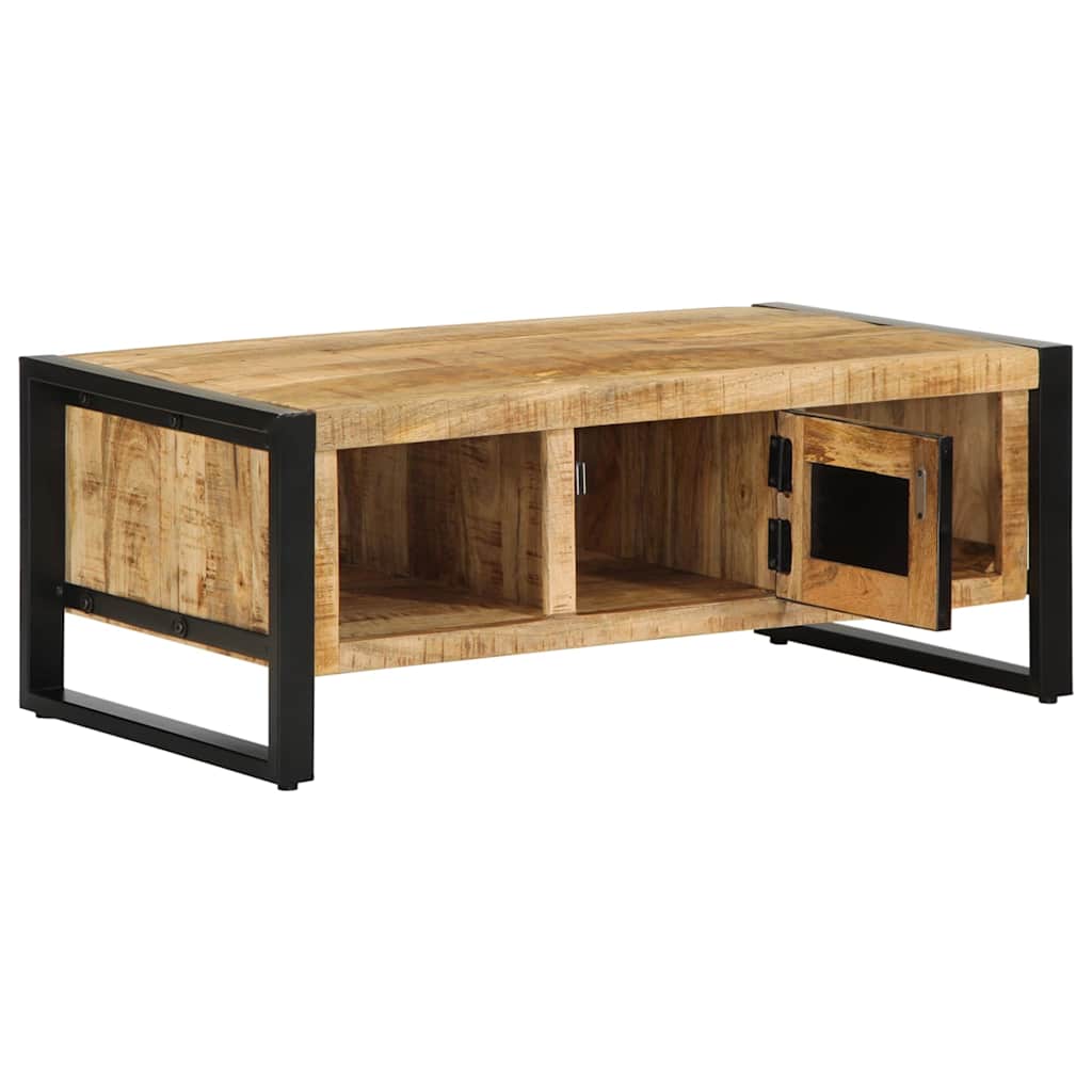 Table basse 90x50x36 cm bois de manguier massif brut - XIOS