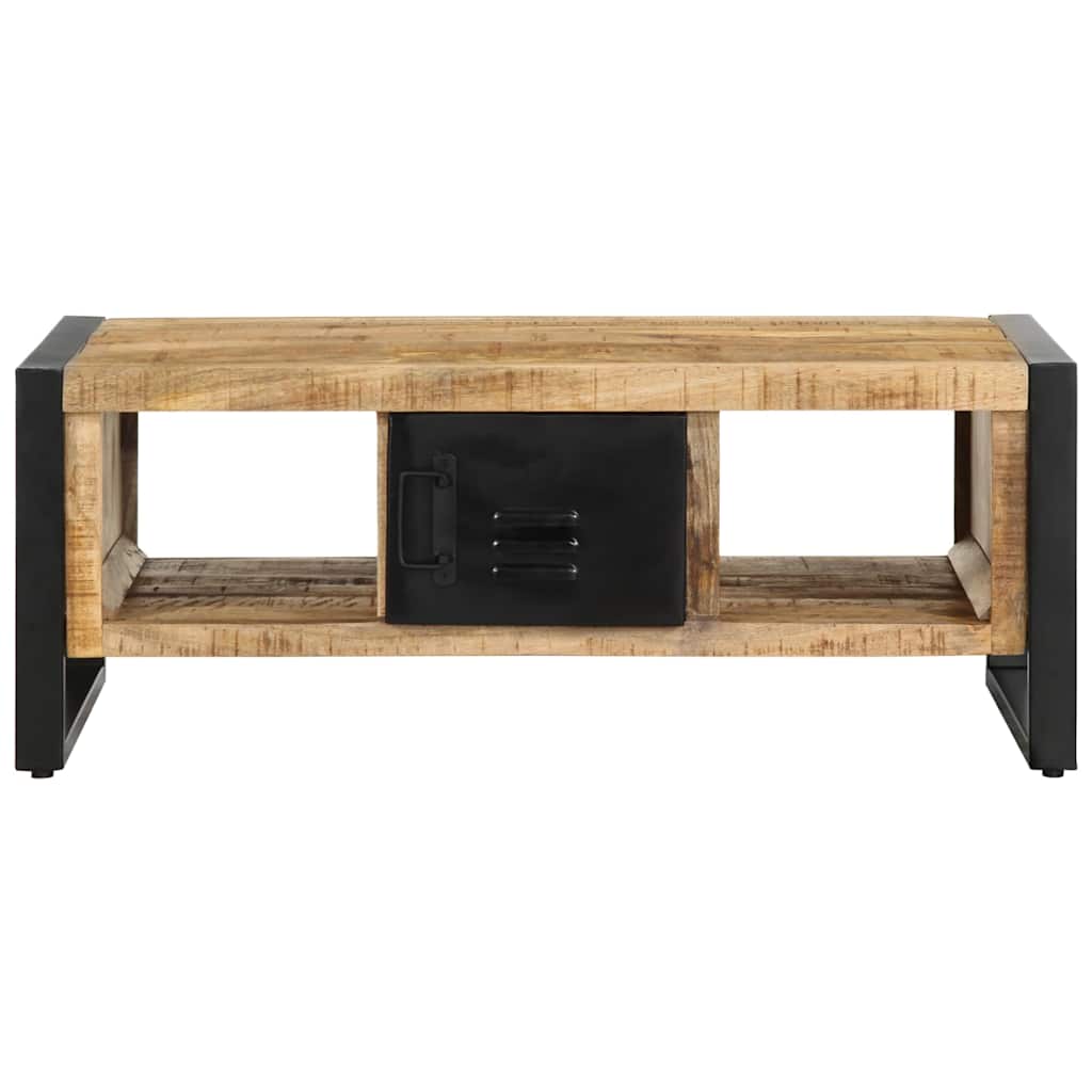 Table basse 90x50x36 cm bois de manguier massif brut - XIOS