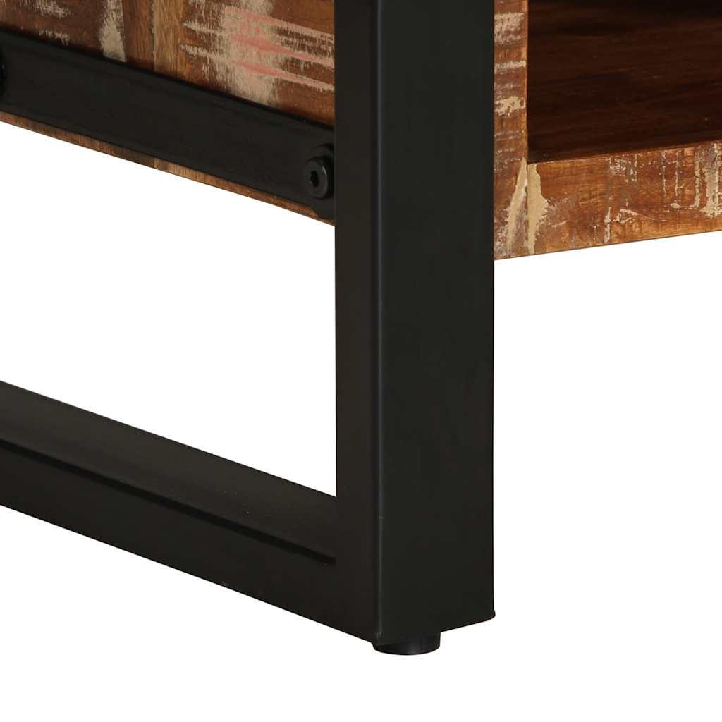 Table basse multicolore 90x50x36 cm bois de récupération massif - XIOS