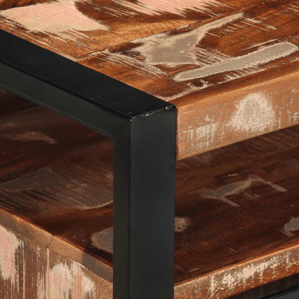 Table basse multicolore 90x50x36 cm bois de récupération massif - XIOS