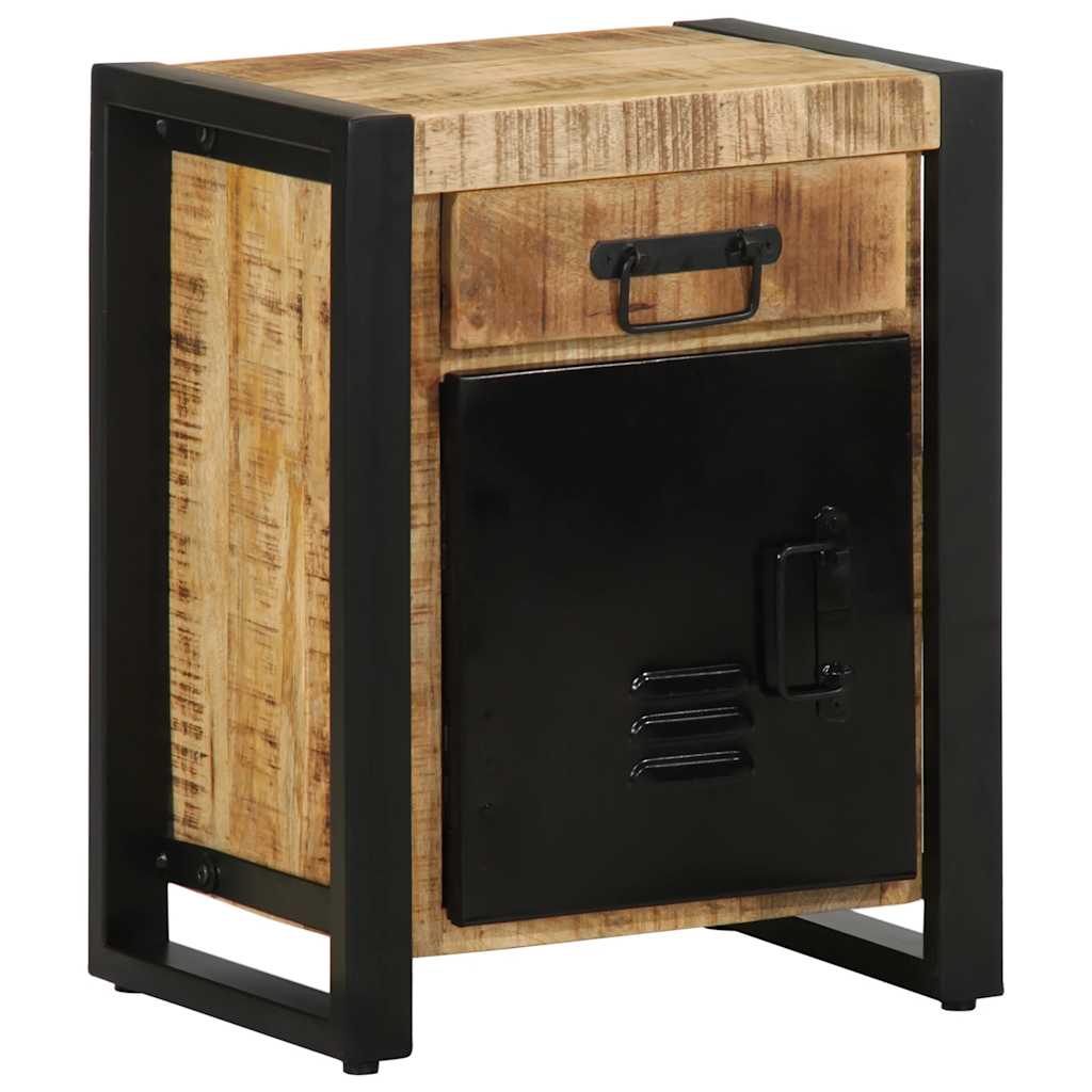 Table de chevet 40x30x50 cm bois massif de manguier brut - XIOS
