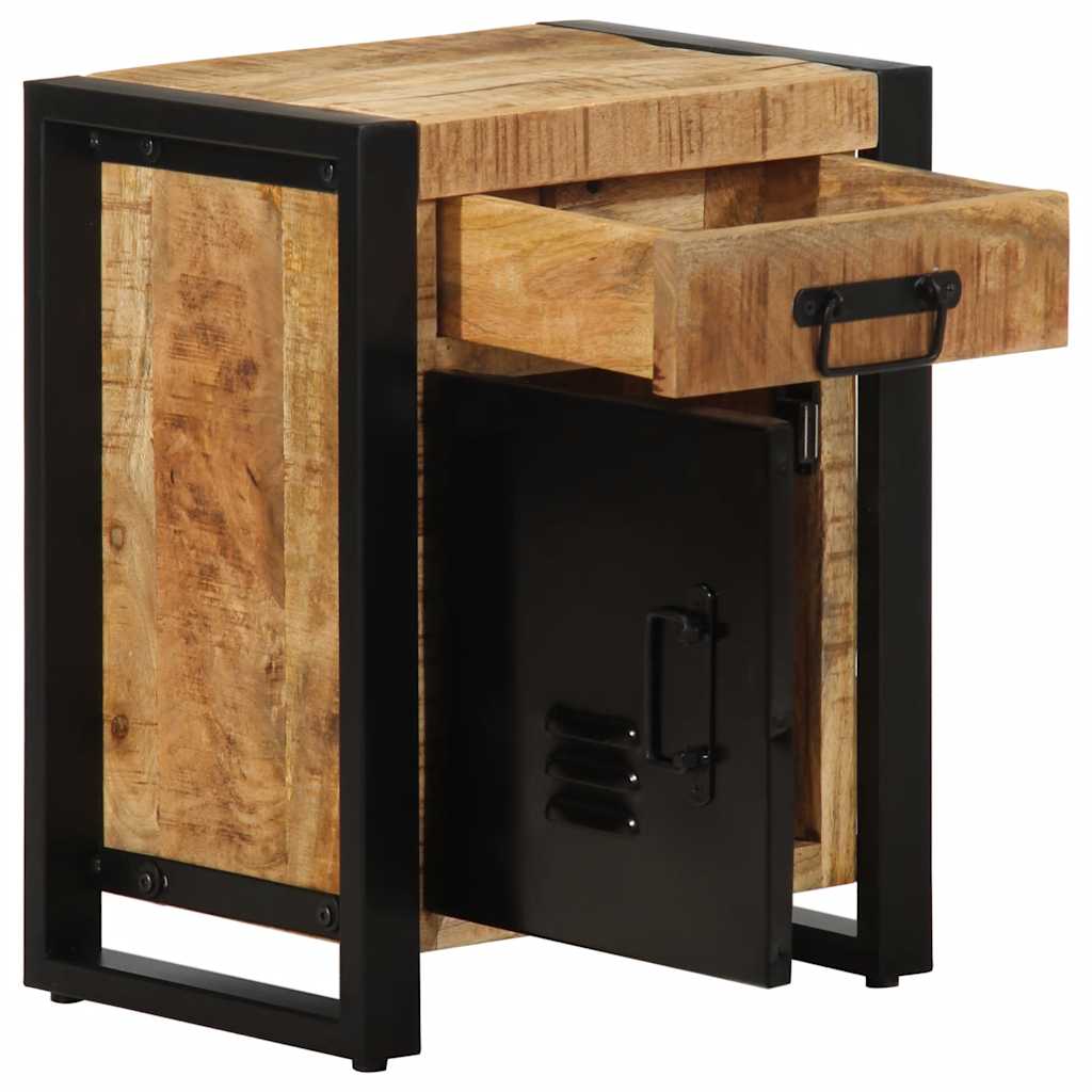 Table de chevet 40x30x50 cm bois massif de manguier brut - XIOS