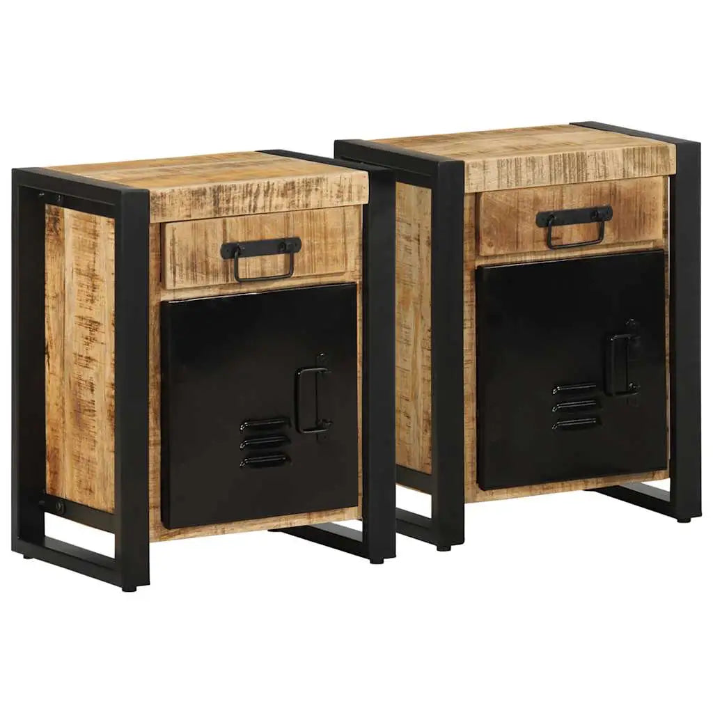 Tables de chevet 2 pcs bois de manguier massif brut - XIOS